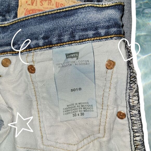 Levi's 501 Button fly 33 x 30 High waist Wedgie - Picture 9 of 16